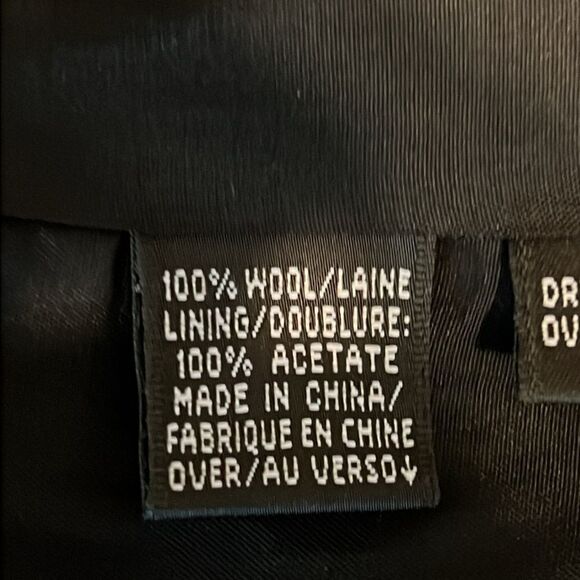 Dana Buchman Navy with White Tiny Polka Dots Wool Belted Blazer Jacket Size 12 - Picture 15 of 15